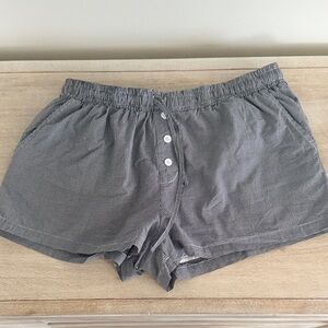 Black and white plaid shorts